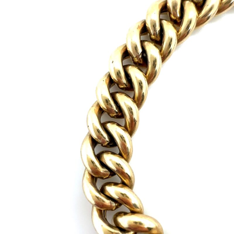 9ct gold curb link bracelet heart