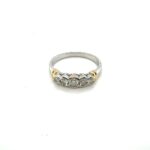 18 white gold 5 diamond half hoop ring c. 1980