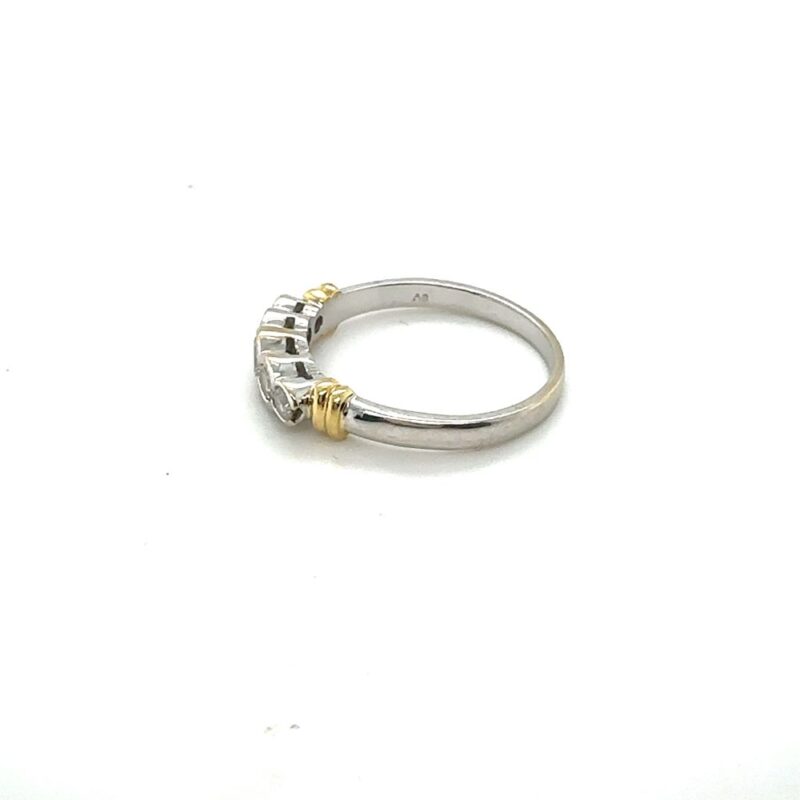 18 white gold 5 diamond half hoop ring c. 1980