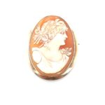 Victorian 9ct oval cameo brooch c. 1810