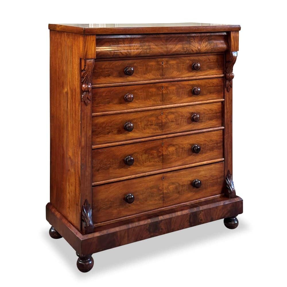 6 drawer Victorian mahogany chest side