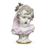 Bust of baby girl winter c1900