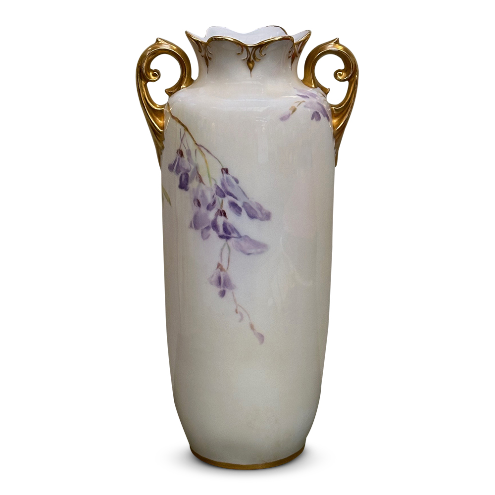 French floral vase back