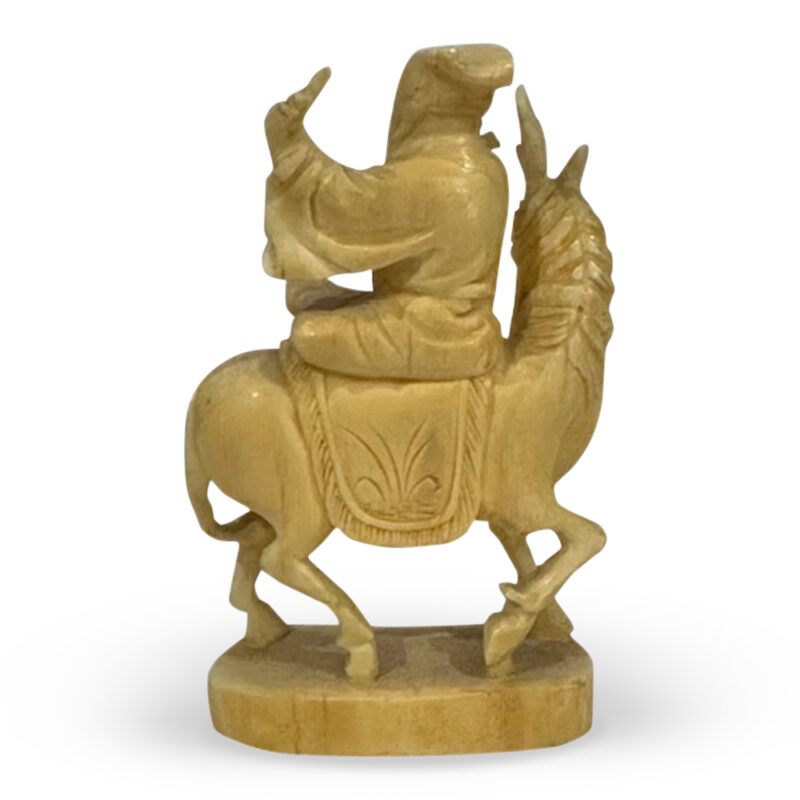 Oriental carved ivory figure on horse back c. 1900