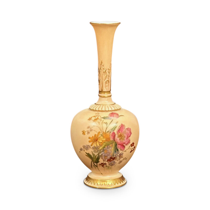 Royal Worcester blush ivory specimen vase back