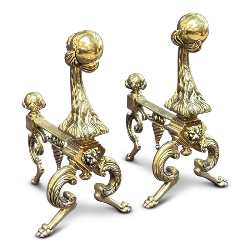 brass andirons side