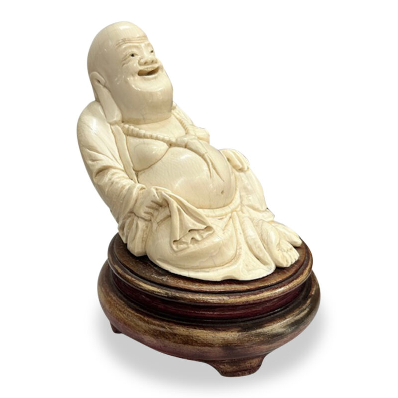 Oriental hand carved ivory budda c.1900