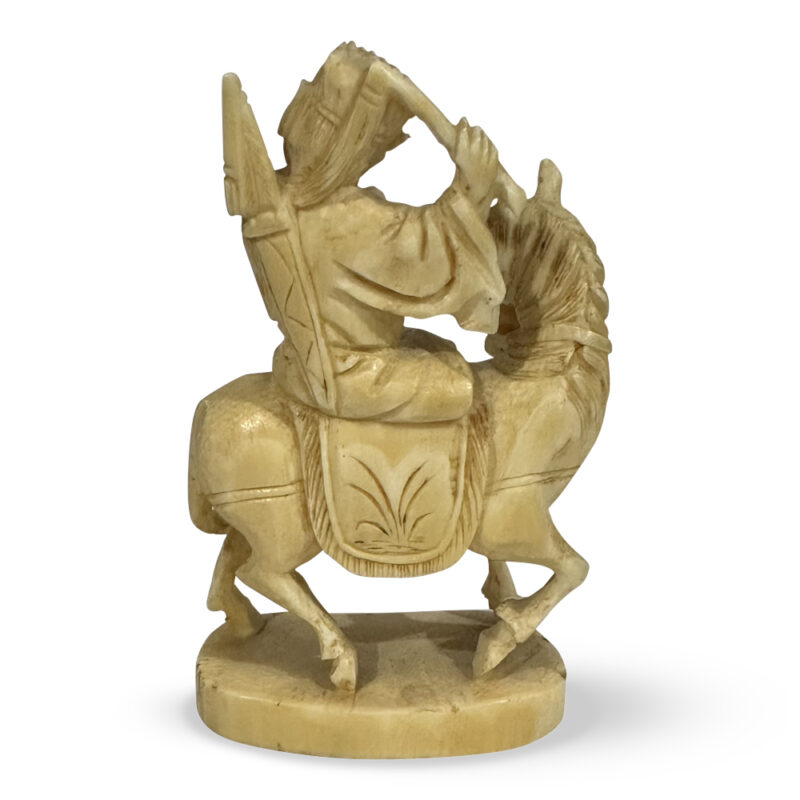 Oriental carved ivory figure on horse back c. 1900