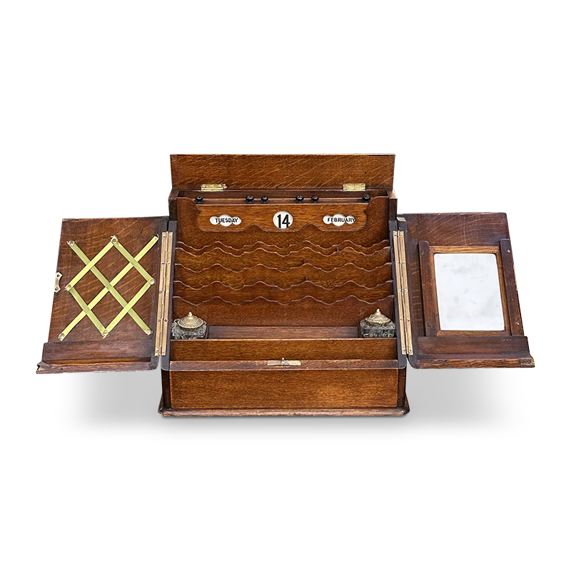 antique oak stationery box