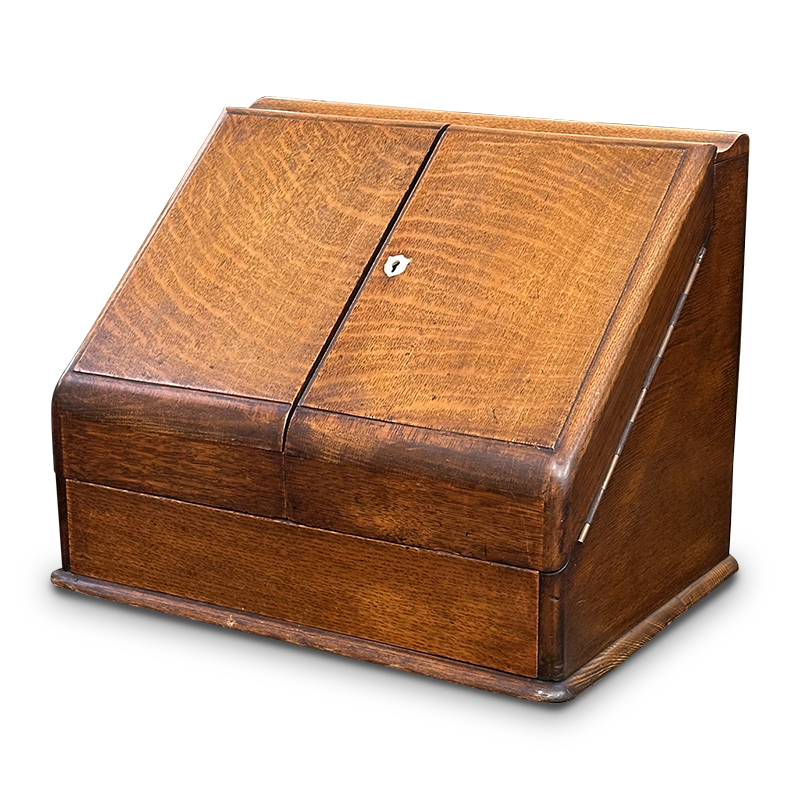 antique oak stationery box