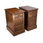 Edwardian walnut bedside cabinets