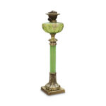 French brass and glass banquet lamp