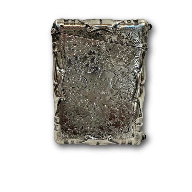 St Kilda Ramblers silver card case open