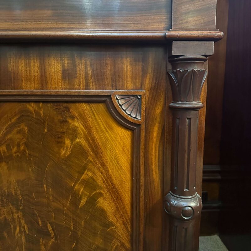 Victorian mahogany bookcase with 3 glass doors