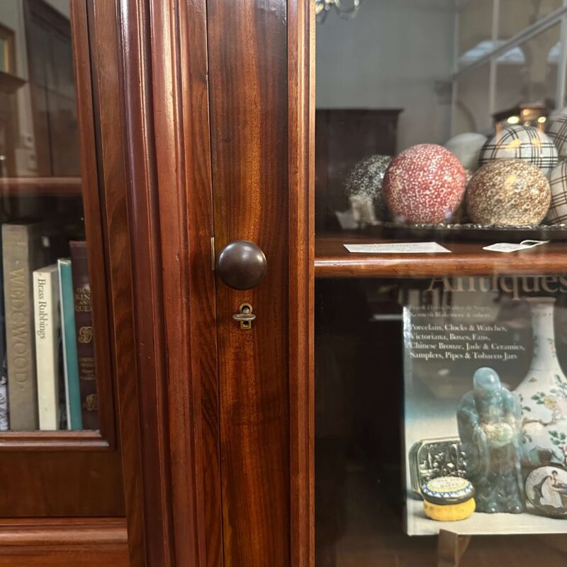 Victorian mahogany bookcase with 3 glass doors