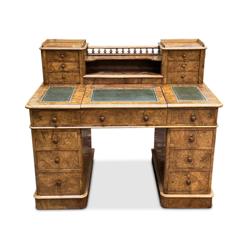 Victorian burr walnut desk