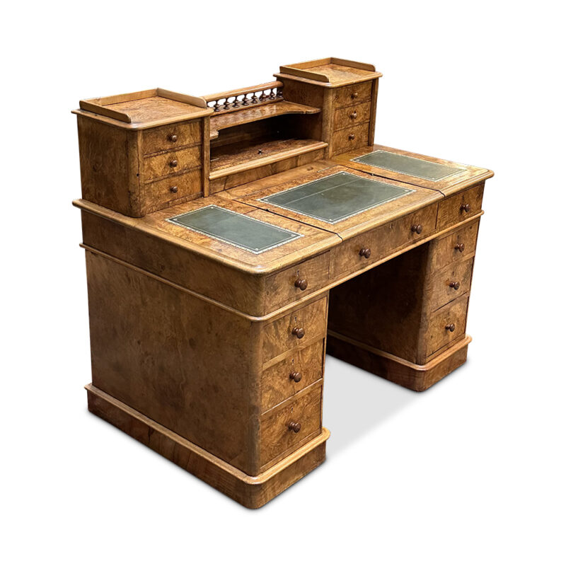 Victorian burr walnut desk