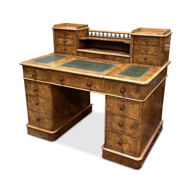 Victorian burr walnut desk