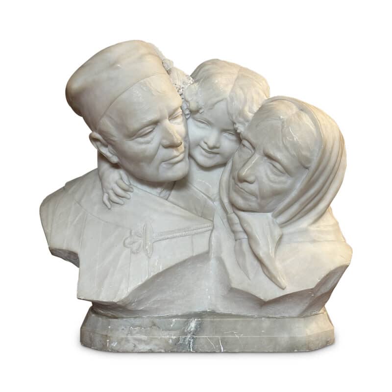 alabaster statue of family front