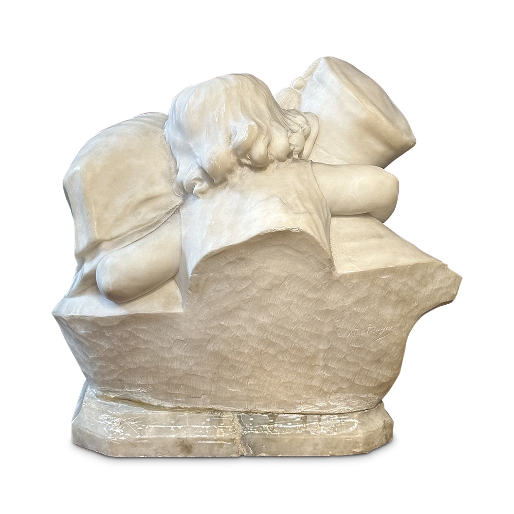 alabaster statue of family