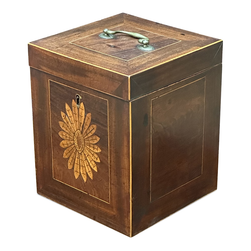 decanter box with floral inlay