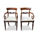 Pair mahogany carver chairs