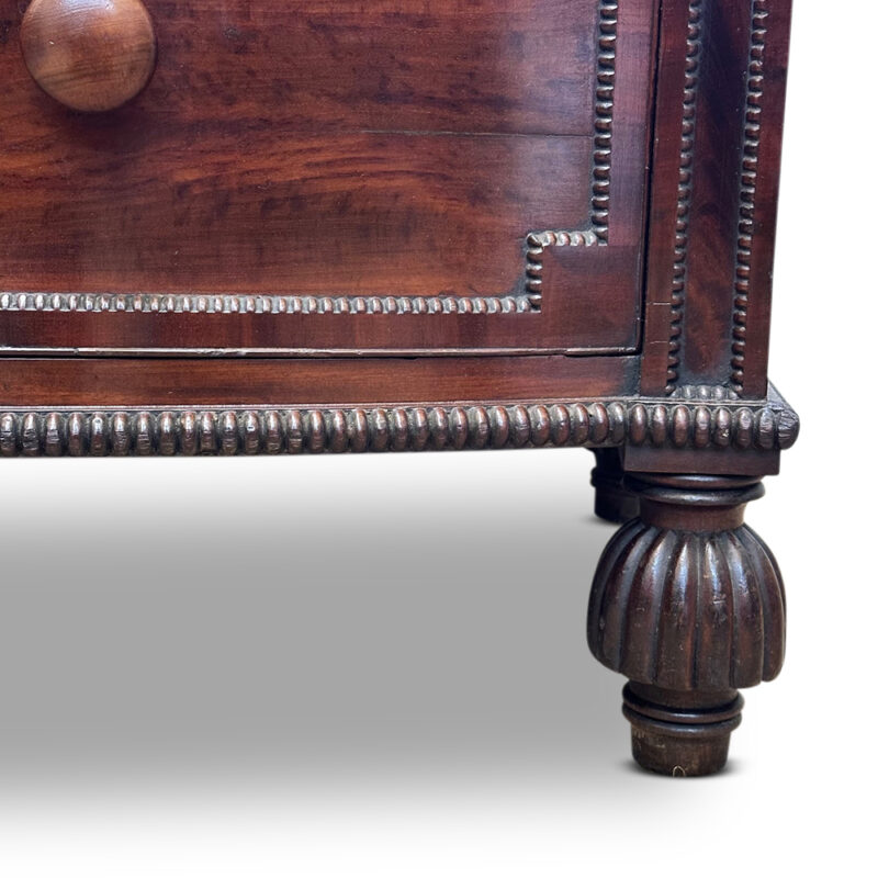 William IV mahogany chest detail