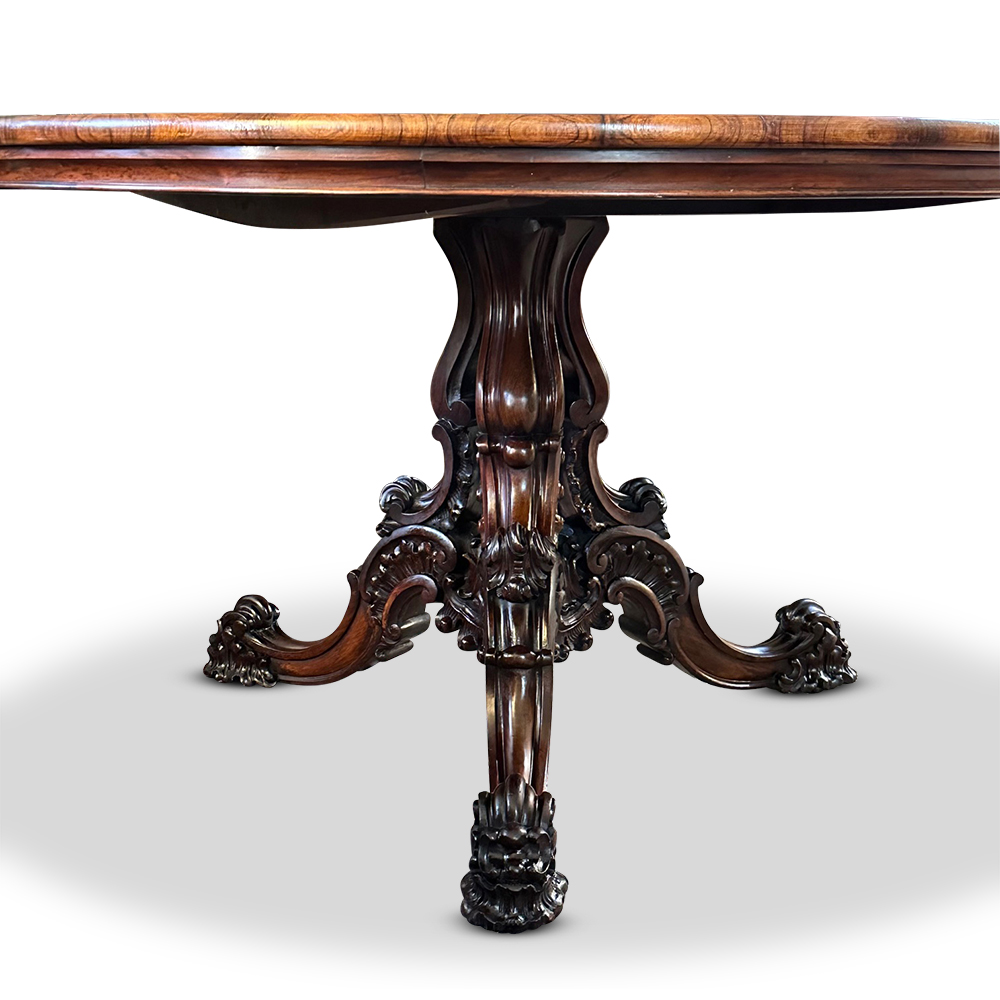 burr walnut centre table base