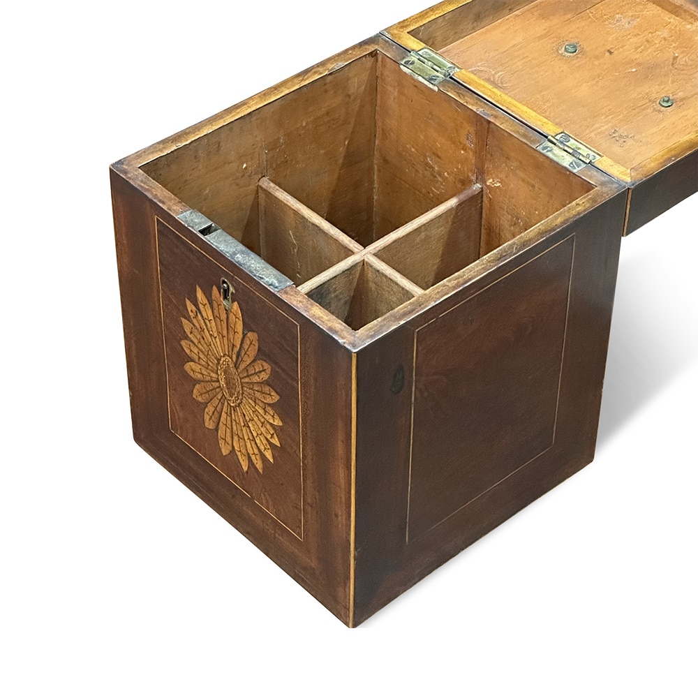 decanter box with floral inlay