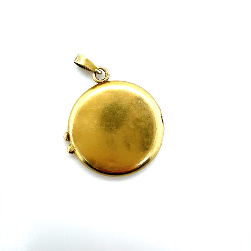 18ct gold enamelled locket back