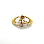 Art nouveau 14ct gold and pearl brooch