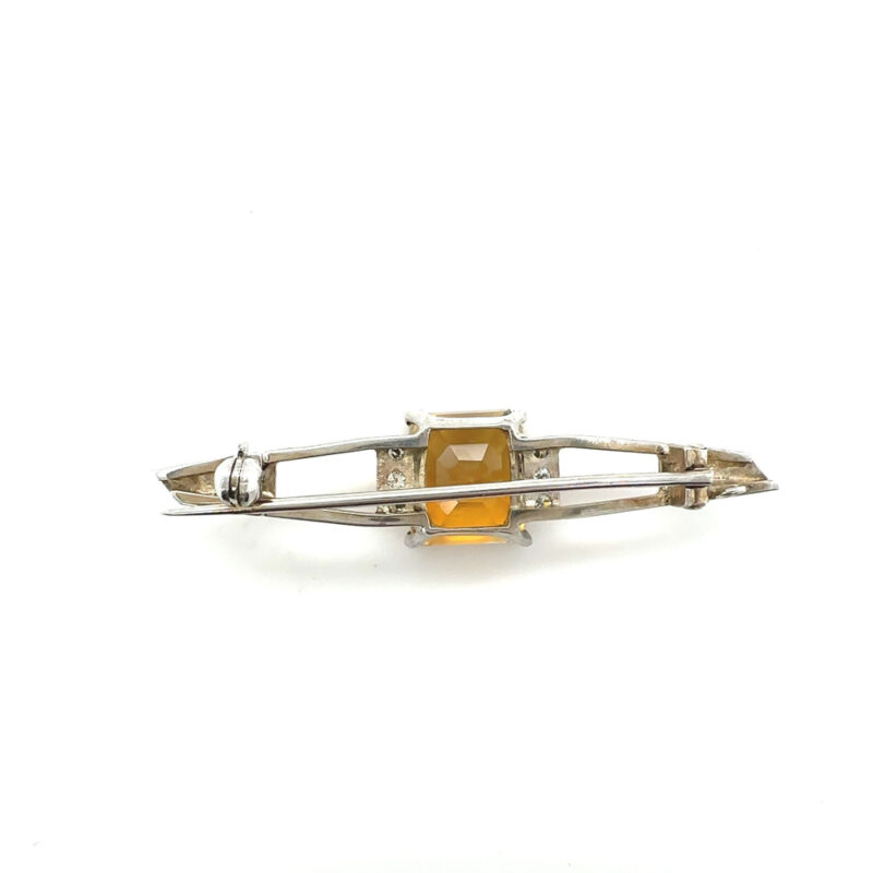 Citrine and diamond brooch