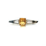 Citrine and diamond brooch