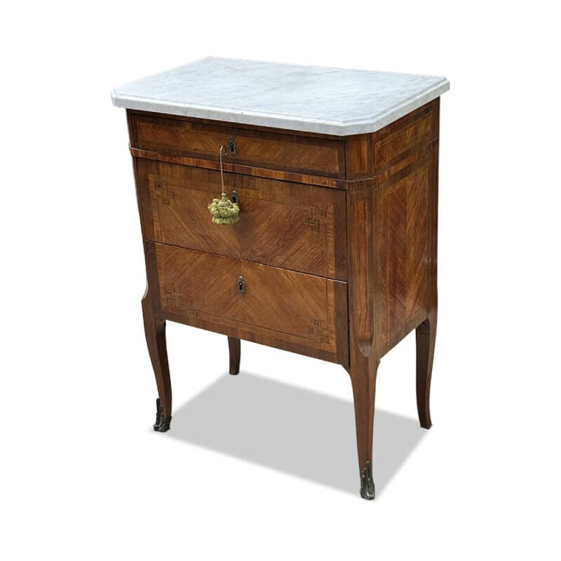 French marble topped 3 drawer commode