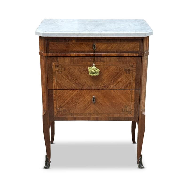 French marble topped 3 drawer commode