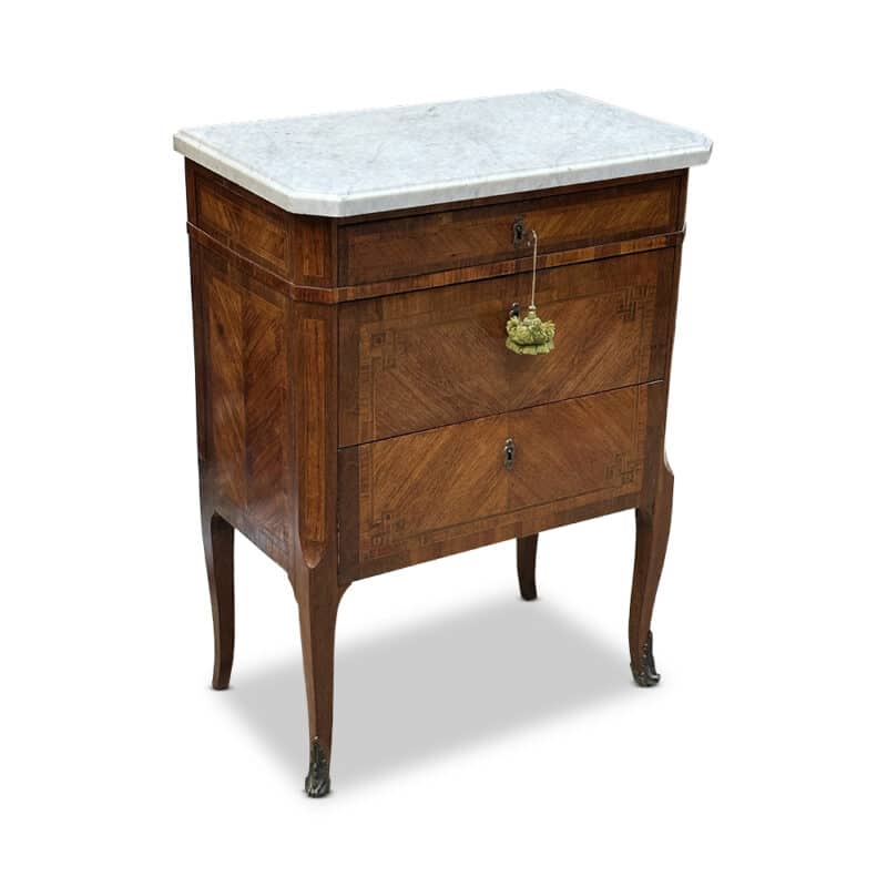 French marble topped 3 drawer commode