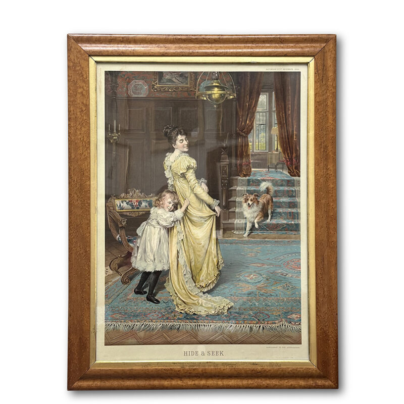 Pears print with child and dog