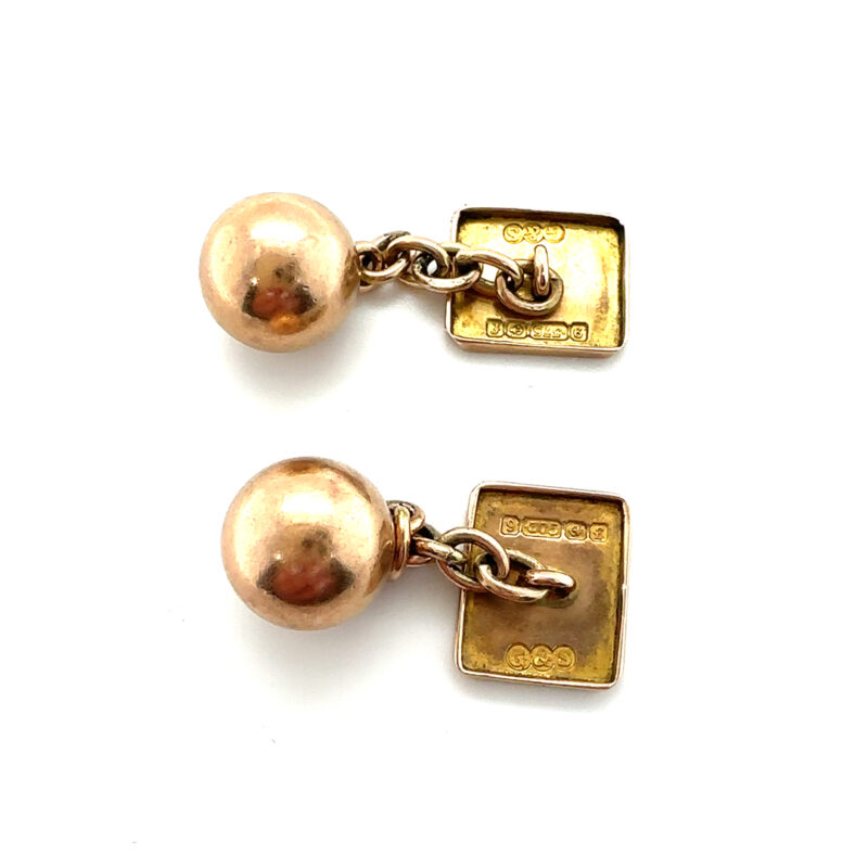 antique Rose gold cufflinks back