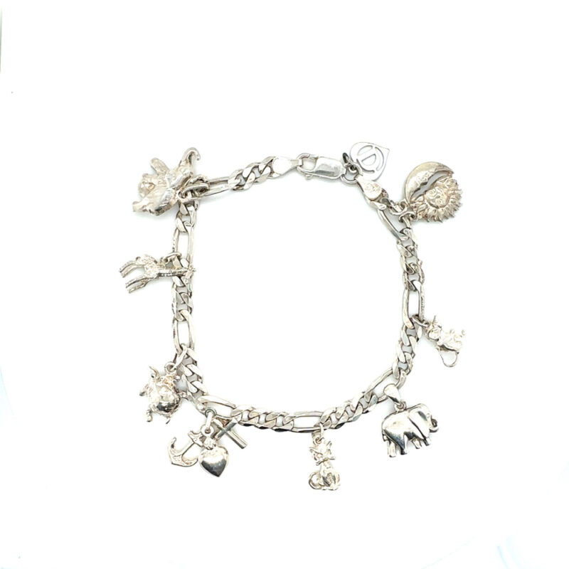 Silver charm bracelet