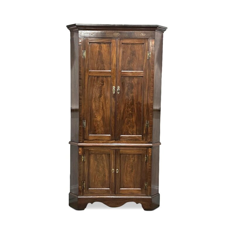 19th century mahogany corner cabinet