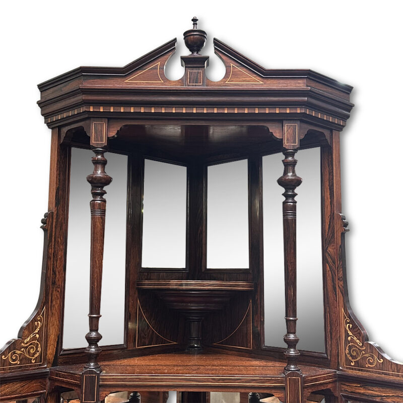 19th century fine marquetry corner cabinet