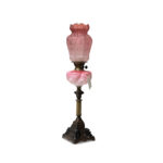 antique pink brass banquet lamp