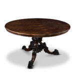 antique rosewood dining table with carved pedestal base