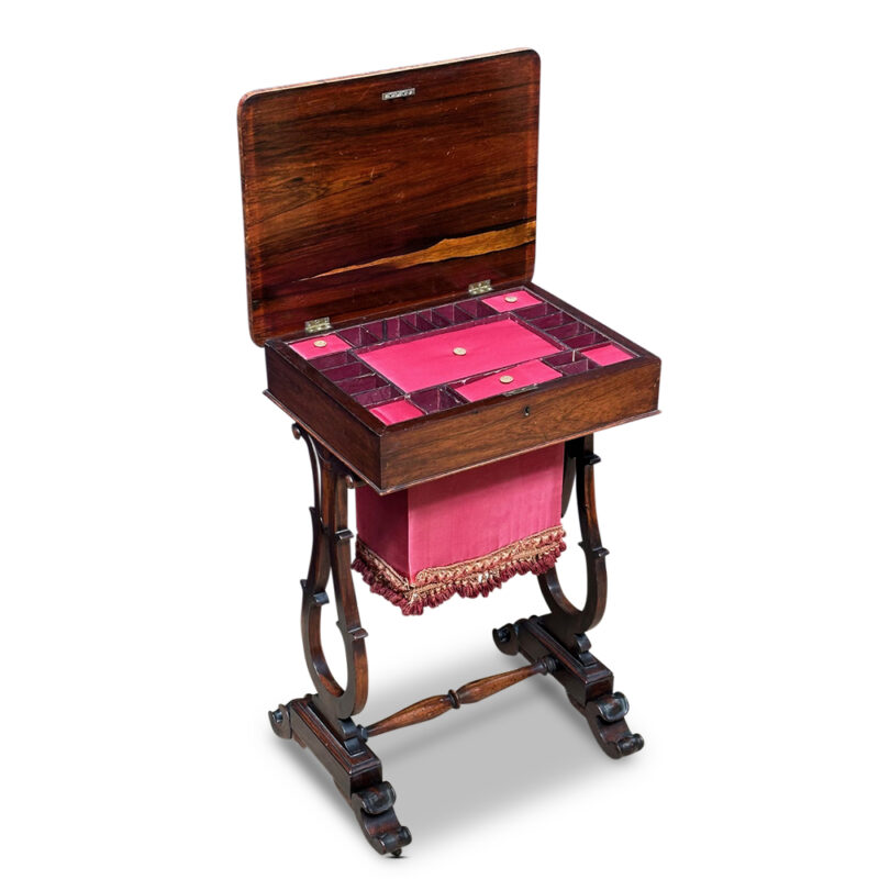 19th century games and sewing table open