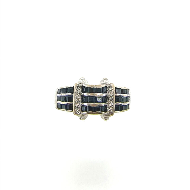 18ct white gold sapphire and diamond ring