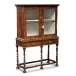 Georgian walnut display cabinet