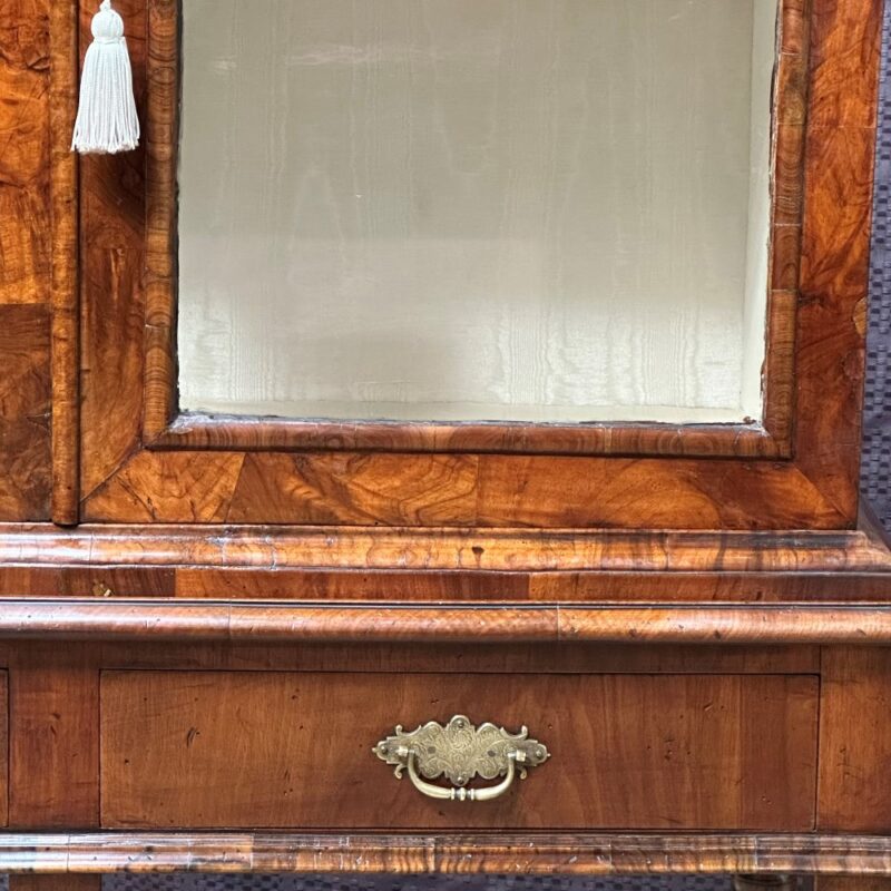 Georgian walnut display cabinet