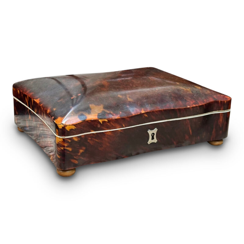 19th century French Tortoiseshell jewellery box detail