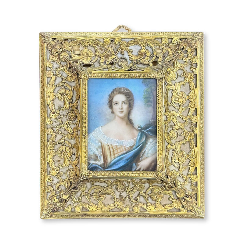 French miniature portrait gilt frame