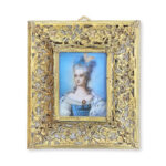 French miniature portrait gilt frame Marie Antoinette